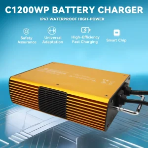 LiFePo4 C1200WP 48V 20A 12V 30A IP67 Waterproof Aluminum Shell Fan-Cooled Electric Scooter Marine Sailboat Battery