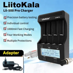 LiitoKala Lii 500 Pro Upgraded Lii 500 Smart LCD Charger With Adapter 4 Working Modes Battery Capacity ACIR Tester