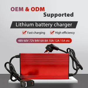 Lithium Battery Charger 58.8V 6A 60Volt 6amp for E-bike Motorcycle Scooter Batteries Charging with Waterproof Protection