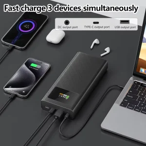 M60 20000mAh Adjustable 5V-24V DC Power Bank Dual DC Port Multi-Port Portable Outdoor Charger for Laptop