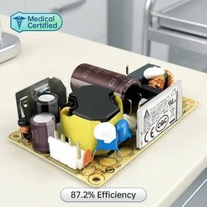 MDS-040APS15B Medical Power Supply 40W 87.2% High Efficiency Open Frame IEC 60601 1 CE Certified 15V AC DC SMPS