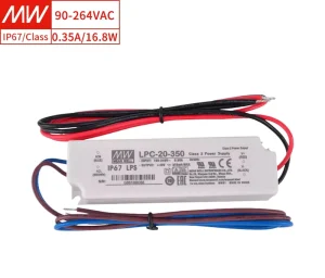 MEAN WELL LPC 20 350 16.8W Constant Current LED Driver 350mA IP67 Waterproof 9 48V Onput Ideal for LED Lighting Applications