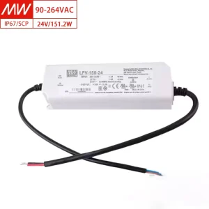 MEAN WELL LPV-150-24 24V 6.3A 150W High Eff. Single Output Switch Power Supply for LED Lighting IP67 Waterproof