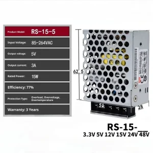 MEAN WELL RS-15-5 5V 3A 15W Single Output Switching Power Supply Industrial SMPS