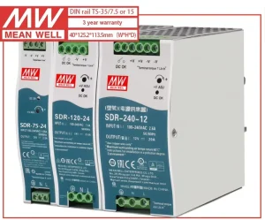 MEAN WELL SDR-120-48 120W DC 48V 2.5A Single Output Industrial DIN Rail Switching Power Supply 88-264VAC Input 90.5% Efficiency