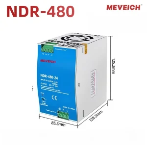 MEVEICH NDR-480-24 AC-DC Industrial DIN Rail Power Supply 24VDC 20A