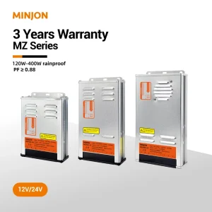 MINJON Outdoor 250W 12V CE Certification AC DC 200 240V Input 85% Efficiency Self cooling Rainproof Switching Power Supply