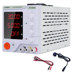 MYAMi Adjustable 30V 5A DC Power Supply 110V 220V Lab Bench Switching 10A AC to DC Variable Regulated for Mobile Repair