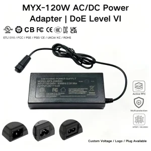 MYIXI Medical 230V-240V 50/60Hz to 24V DC 12V 10A 6V/9V 5.4V Power Adapter 2M PC Material AC/DC Power Supply for Guitar Pedals