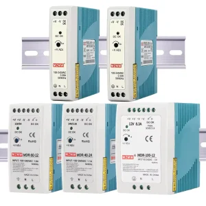 MZMW MDR 10W 20W 40W 60W 100W Customisable 5V 12V 5A 24V LED CCTV Mini SMPS Industrial AC DC Din Rail Switching Power Supply