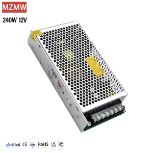 MZMW MS 250 12 240W 12V 20A 20 Amp China Manufacturer 110vac 220vac Led CCTV Single Output SMPS AC to DC Switching Power Supply