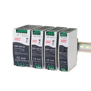 MZMW WDR 75W 120W 150W 240W 480W 12V 24V 200 450VAC 380V Input LED CCTV Smps AC DC Industrial Din Rail Switching Power Supply