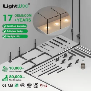 Magnetic Track Light System Recessed Surface Linear Spotlight Rotated Adjust LED Cabinet Jewelry Mini Lamp Ornaments