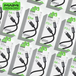Maimi PD 65W USB C to USB C Fast Charging Cable 1.2M 2M Nylon Braided Pure Copper Type C Data Cord for Laptop Phone