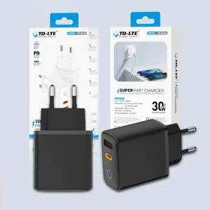 Manufacturer 30W Dual-Port PD Fast-Charging USB-C QC3.0 Portable Desktop Power Supply Adapter for Mobile Phones