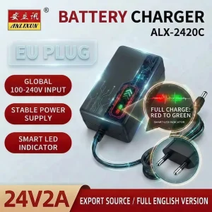 Manufacturer ALX-2420C 24V2A BATTERY CHARGER EU PLUG WALL TYPE