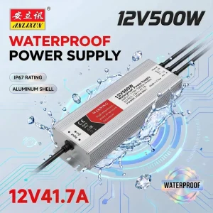 Manufacturer IP67 SMPS Slim LED Driver Waterproof 12V 500W LED Switching Power Supply