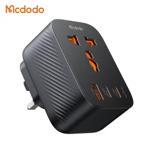 Mcdodo 074 075 Universal Travel Adapter One for 4 Outputs ( AC + 2 USB C + USB ) 20W Worldwide Use UK Travel Plug with 3 USB