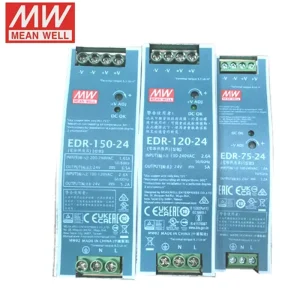 Mean Well EDR 75 120 150 12 24 48 75W 120W 150W Switching DIN Rail Power Supply 12V 24V 48V 10A 5A 2.5A