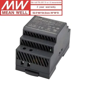 Mean Well HDR-60-48 Ultra Slim 60W 91% Efficiency Power Supply Single Output AC-DC 85-264VAC 48V DIN Rail Mounted Industrial