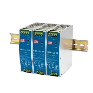Mean Well NDR-120-12 Din Rail Industrial Power Supply 12V 10A 85.5% Efficiency 120W 90-264VAC/127-370VDC Natural Air Cooling