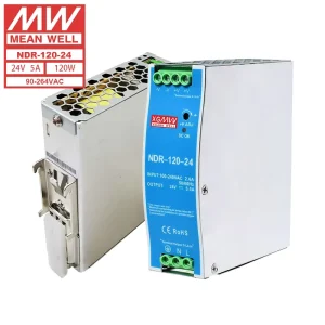 Mean Well NDR-120-24 120W 5A 24V DIN Rail SMPS AC DC Ultra Slim Design Switching Power Supply