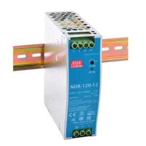 Mean Well NDR-120 Series 120W 12V/24V/48V Metal DIN Rail Power Supply