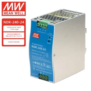 Mean Well NDR-240-24 240W 24V Din Rail Industrial Adjustable AC DC SMPS Switching Mode Power Supply