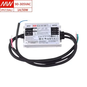 Mean Well XLG-50-AB 50W Constant Power LED Driver IP67 Waterproof Power Supply with 3-in-1 Dimming for Outdoor Lighting