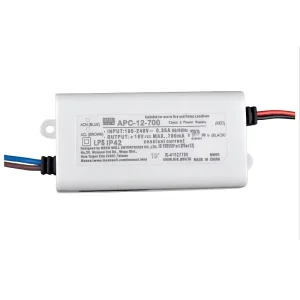 MeanWell APC-12-700 24V 12W Single-Output AC-DC Switching Power Supply 90-264VAC 127-400VDC Input 81% Efficiency Short Circuit