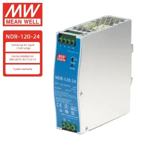 Meanwell NDR-120-24 Industrial DIN Rail 120W 5A 120VAC To 24VDC Power Supply
