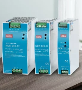 Meanwell NDR series AC to DC 75 120 240 480W industrial DIN rail switching power supply Anti jamming aluminum shell