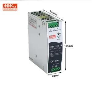 Meanwell Rail type Switching Power Supply WDR 120 24 60W 12V 24V 5A 10A DC LED Light Driver Transformer