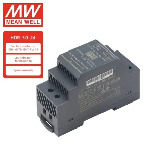 Meanwell Step Down DIN Rail Power Supply 30W 24V 1.5A Single Output 220V Input HDR-30-24