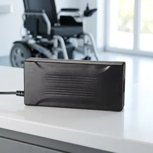 Medical Grade C150 GaN Battery Charger for Electric Wheelchair Scooter Li ion 90 264V Fanless Design LED Illuminated 5A Custom