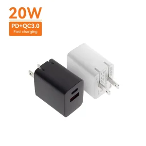 Merryking 20W Dual Port Power Adapter 5V 3A 9V 2.22A 12V 1.67A Portable Travel Charger with OVP Protection PD