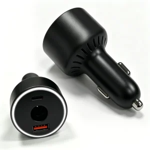 Mini 3-in-1 Vehicle-Mounted Power Charger 60W 30V 2A DC-DC Step-Up 12-24V Input USB-A/C Fast Charging LED Indicator