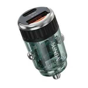 Mini Plastic Type-C PD3.0 Car Charger with Pull Ring, Cigarette Lighter Adapter for Phones