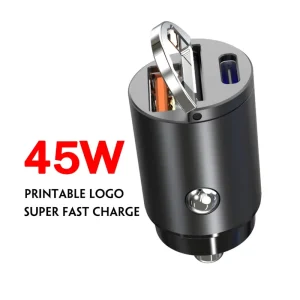 Mini Portable 12V 24V 45W QC3.0 PD3.0 Mobile Laptop Cellphone USB Type C Fast Charging Car Charger & Adapter