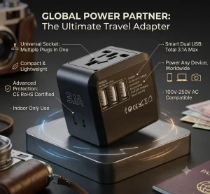 Mini Power Adapter 15.5W International Fast Charger Universal Plug Travel Adapter with USB Type C Port for Mobile Vacation Gift