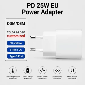 Mobile Phone 25w USB-C PD Fast Wall Charger Smart Multi protection Power Adapter