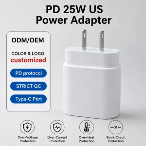Mobile Phone Charger 25W PD USB-C Power Adapter with Multiple Protection