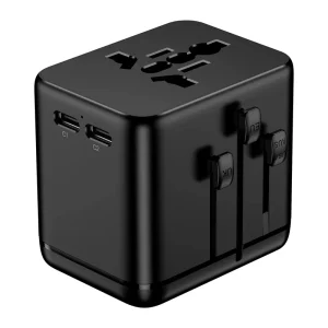 Most Compact Size 2C1A USB GAN International Travel Charger Multiple Retractable Plug and Universal Outlet AC Travel Adapter