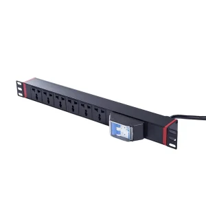 Mount PDU 6 Ways Universal Socket With Mini Circuit Breaker Aluminum Alloy Cabinet Power Distribution Unit Overload Protection