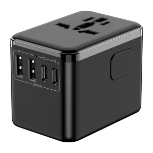 Multi Country PD Travel Adapter 3 USB C + 2 USB A Ports Laptop Camera 180+ Countries Plug 2500W Universal