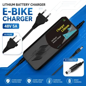 Multi Plug Custom 48V5A Li ion Battery Charger CE FCC Certified 95% Efficiency Diverse Input Output Connector Options