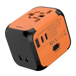 Multi-Plug USB Socket Wall Charger Universal Worldwide Travel Power Plug Adapter Converter 1 USB-A + 2 Type-C
