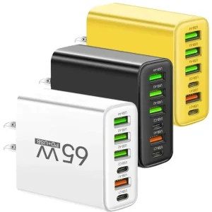 Multi-Port 65W GaN USB-C Fast Charging Phone Charger Adapter