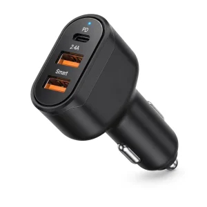 Multi Port USB C Car Charger 12 24V Universal 45W Type C PD Car Phone Charger Adapter Compatible with iPhone Samsung