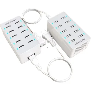 Multi-Port USB Wall Charger 50W 10-USB-Port Charger Supports 5V 1A 2A 2.4A